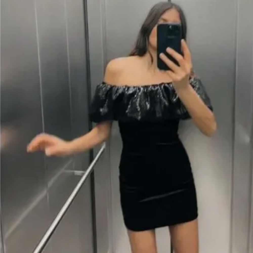 Zara velvet sequin mini dress NWT